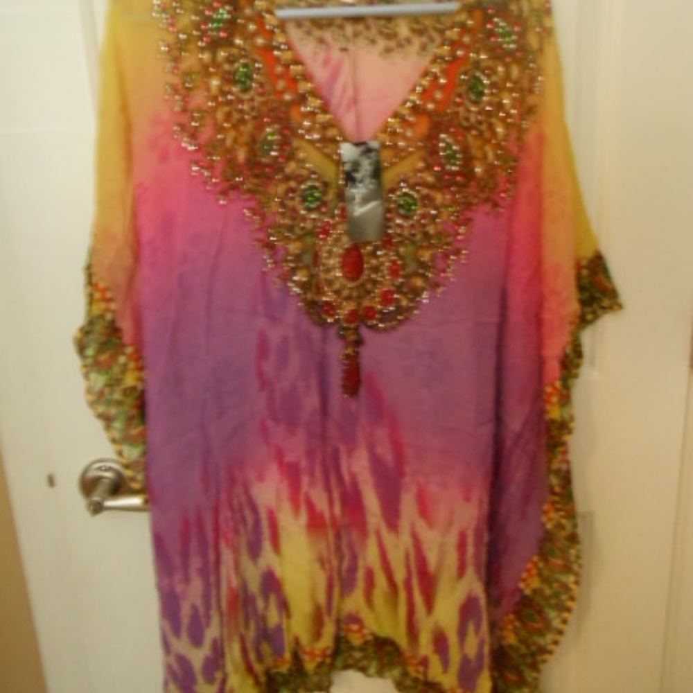 Samsara by Lis sheer beaded sparkly swim cover up